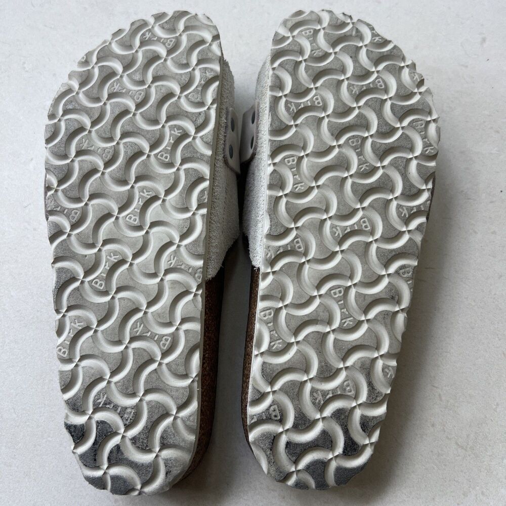 Birkenstock Womens 37 Oita Sandals Shoes Antique White Suede Slide Comfort - Picture 11 of 11